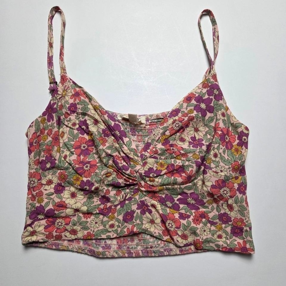 VTG Rewind Y2K Floral Print Crop Top Tank Women's Summer Flowers Size Medium